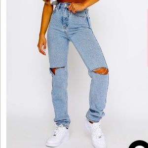 White Fox High Rise Straight Blue Jean Size M